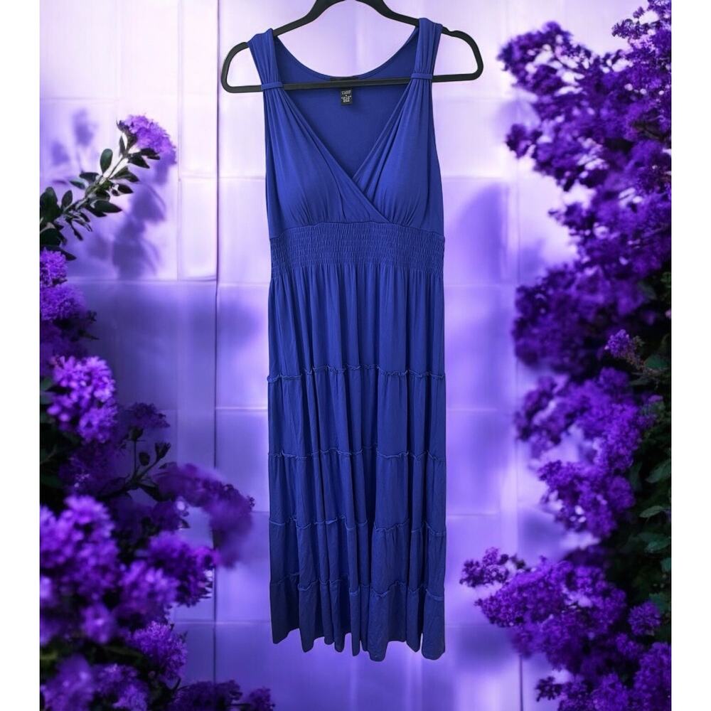 NWOT Spense Maxi Dress Long Size Large spandex sleeveless v neck purple